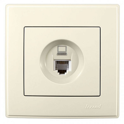 Розетка компьютерная Lezard Lesya кремовый 705-0303-139