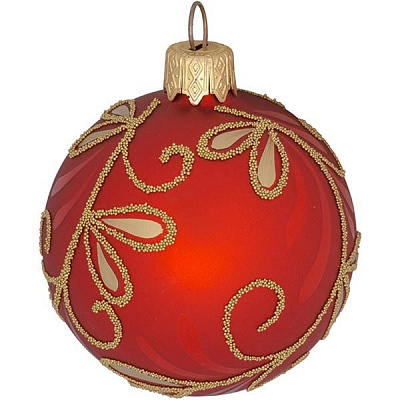 Шарик новогодний 2580-1 красный матовый 60 мм