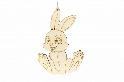 Подвеска деревянная Кролик №2 7,9 см натуральный 1777