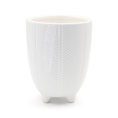 Кашпо керамическое МВМ DH-FLOWERS-28 M WHITE 14 см Белый 