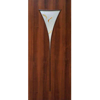 Двері полотно Чарка 2 60 см горіх зі склом