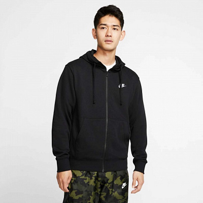 Джемпер Nike M NSW CLUB HOODIE FZ FT BV2648-010 р. 3XL чорний
