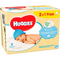 Серветки Huggies Ultra Comfort Pure 2+1 56х3 168 шт.