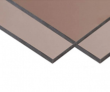 Поликарбонат монолитный Bauglas 2УФ ПК антивандальный FSX 4 мм 1000x2050 мм бронзовый