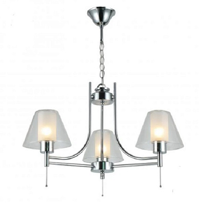 Люстра Miorro Cristallo металл/стекло3x40 Вт E14 хром 51-311-032