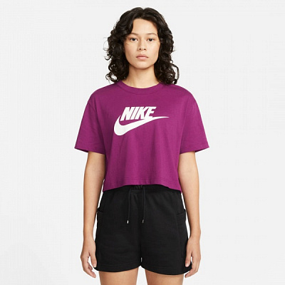 Футболка Nike W NSW TEE ESSNTL CRP ICN FTR BV6175-610 р.S бордовый