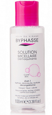 Мицеллярная вода Byphasse лица для сухой, чувствительной и интолерантной кожи 100 мл