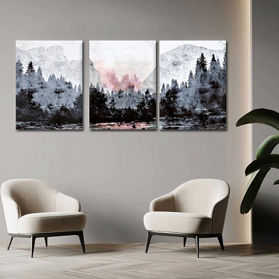 Постер Горная акварель 75x100 см Brushme FNK0116903 