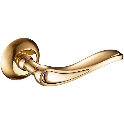 Ручка на розетке MVM A-2007 PB/SB полированная латунь/матовая латунь