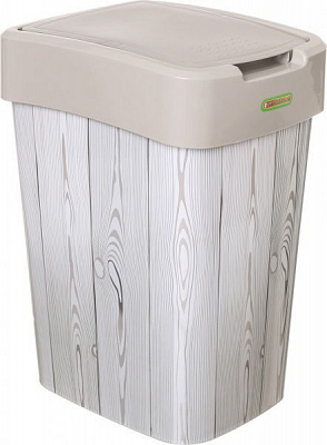 Ведро для мусора Алеана Евро 18 л кремовый/дерево светлое 121067