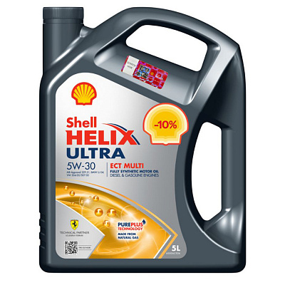 Моторное масло синтетическое SHELL Helix Ultra ECT Multi 5W-30 5 л (ТОВ-У513892)