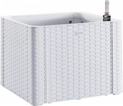 Горшок пластиковый Stefanplast Deluxe квадратный 35л белый (75700) 