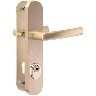 Ручка на планці з броненакладкой Bruno BR-85 сатин нікель