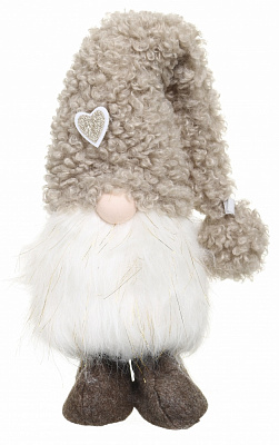 Декорация новогодняя Гномик пушистик 31 см