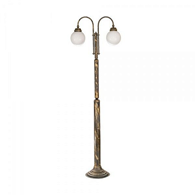 Ліхтарний стовп Фабрика Світла НТБ 303-2х60-029 Глобус E27 60 Вт антична латунь