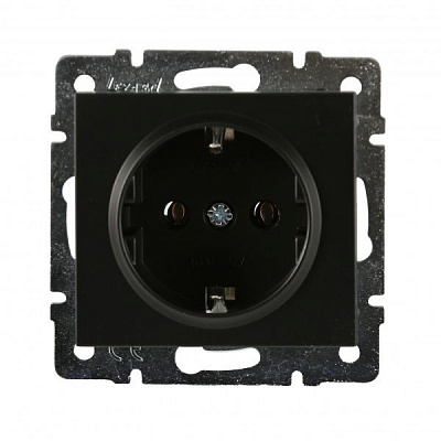 Розетка із заземленням Lezard Rain антрацит 703-4288-122B