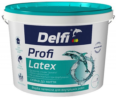 Фарба інтер'єрна латексна Delfi Profi Latex мат білий 1,4кг
