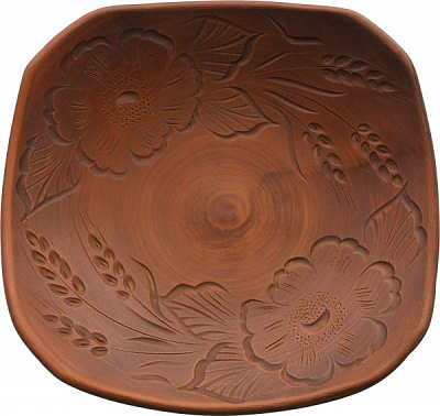 Блюдо квадратне Альтанка 30 см Український гончарний посуд