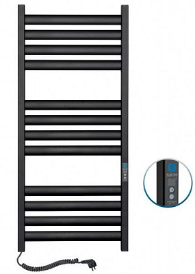 Рушникосушарка електрична NAVIN Ellipse 500х1200 Digital ліва (чорний муар) 12-245152-5012