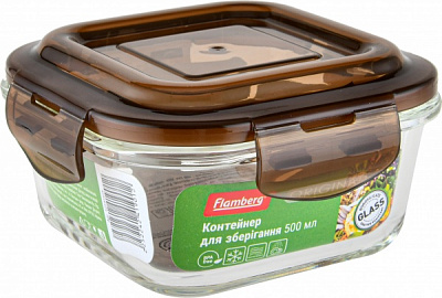 Контейнер для зберігання Original Square 500 мл коричневий Flamberg Smart Kitchen