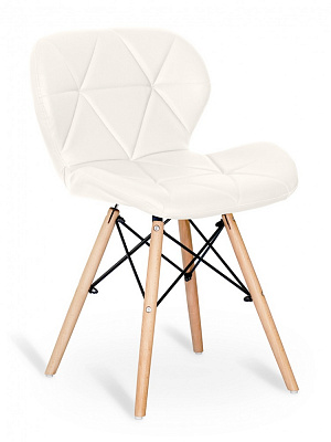 Стілець обідній Hommex Karmen екошкіра White білий / дерево світле