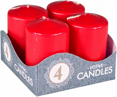 Набір свічок 6х4 см бордовий Pako-If