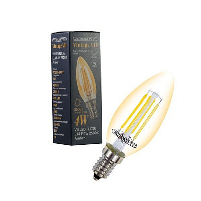 Лампа светодиодная Светкомплект FIL VII Gold C35 4 Вт E14 2500 К 220 В желтая 