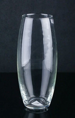 Ваза стеклянная прозрачная эллипс Х070 10х26 см