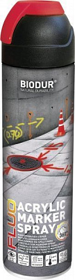 Краска аэрозольная Biodur для сигнальной маркировки красный мат 500 мл
