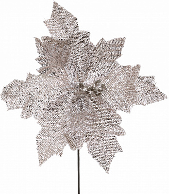 Цветок декоративный пуансетия блестящая 30 см в ассортименте