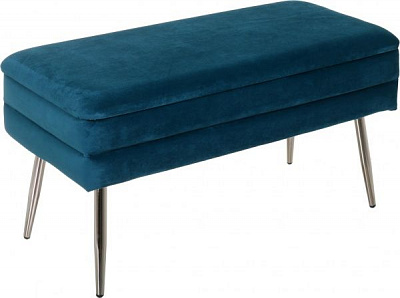 Скриня-пуф Pierre 79,5х37,5х42 см смарагдовий срібні ніжки