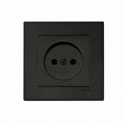 Механизм розетки бытовая без заземления EXEN Karell IP20 черный 290-001403-235