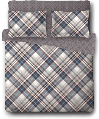 Комплект постільної білизни Brown семейный різнокольоровий Ibodo