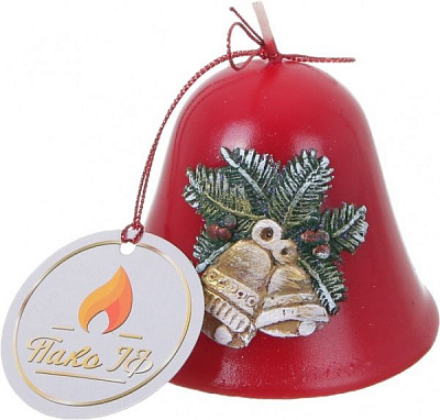 Свічка Дзвіночок Новорічний d 8 см Pako-If