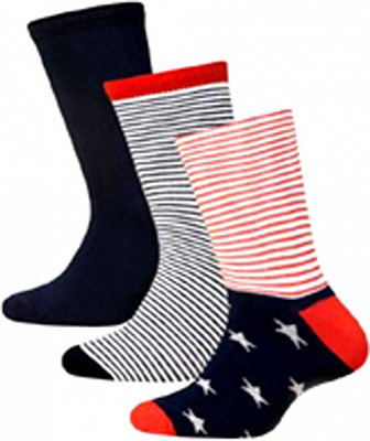 Комплект носков для девочекдля мальчиков Duna детских 066 (3 шт.) р.18–20 темно-синий 