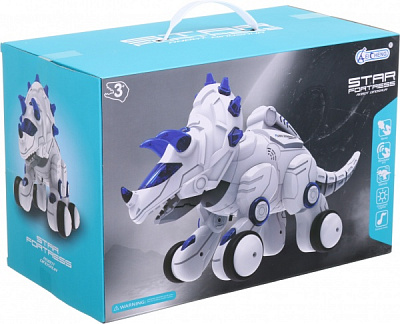 Интерактивный робот Shantou Трицератопс 34х18х23 см бело-голубой 1043A