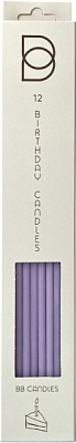 Свечи для торта BB CANDLES pastel lilac 25 см 12 шт.
