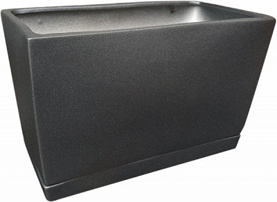 Горшок керамический Larsan с поддоном высокий прямоугольный 6 л графитовый 