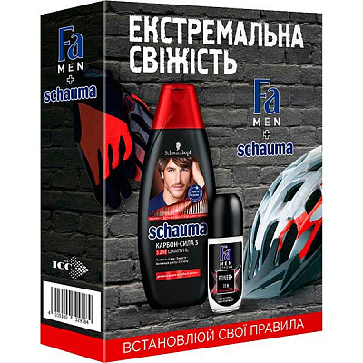 Подарочный набор Schauma Men & Fa Men Экстремальная свежесть Шампунь 400 мл + Дезодорант роликовый 50 мл