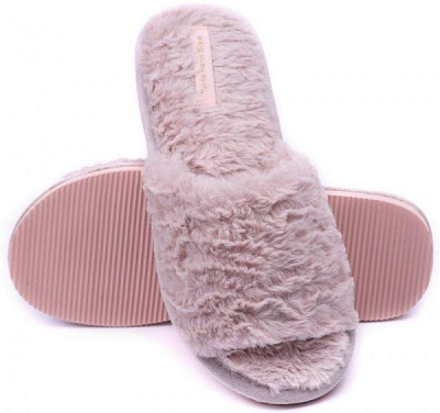 Тапки домашние Twins HS меховые открытые р. 40 розовый 