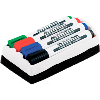 Набор 4 маркеры и губка для магнитных досок BM.8800 Buromax