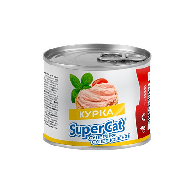 Паштет консервированный для взрослых кошек SuperCat с курицей 200 г
