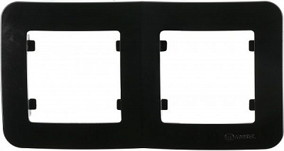 Рамка двомісна Makel Lillium Natural горизонтальна чорний