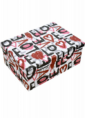 Коробка подарочная прямоугольная белая Love 111020572 21х15 см