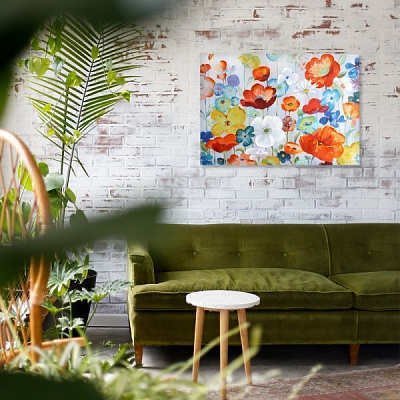 Репродукция на холсте Маковое поле 100x70 см 