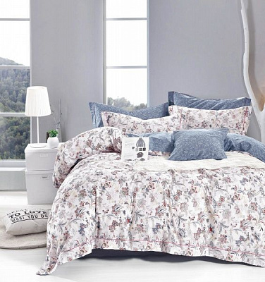 Комплект постільної білизни Tendresse сімейний білий із принтом La Nuit