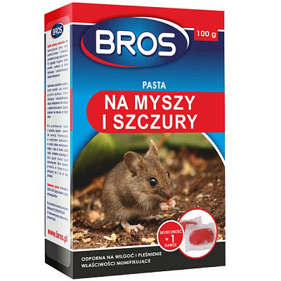 Родентицидное средство от грызунов BROS паста 100 г
