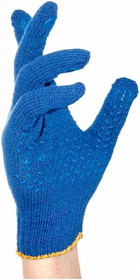 Перчатки MasterOK 3D MASTER-60TВ трикотажные синие с покрытием ПВХ точка XL (10)