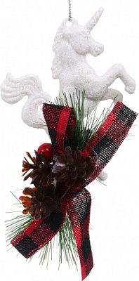 Декоративная подвеска Единорог 8x6x3 см белый LD21015