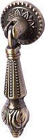 Меблева ручка крапля Larvij L5.02.AB на один отвір мм антична бронза